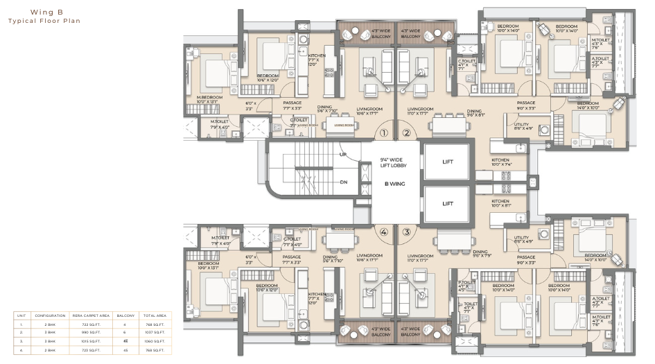 Arkade-Vistas-Typical-Floor-Plan-Wing-B